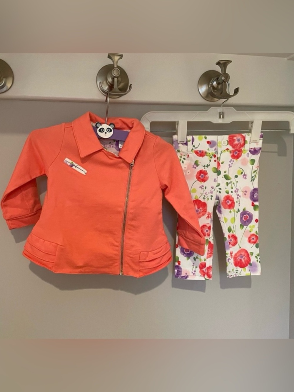 First Impressions Coral Jacket & Matching Floral Pant Baby Girls 3–6M NWOT